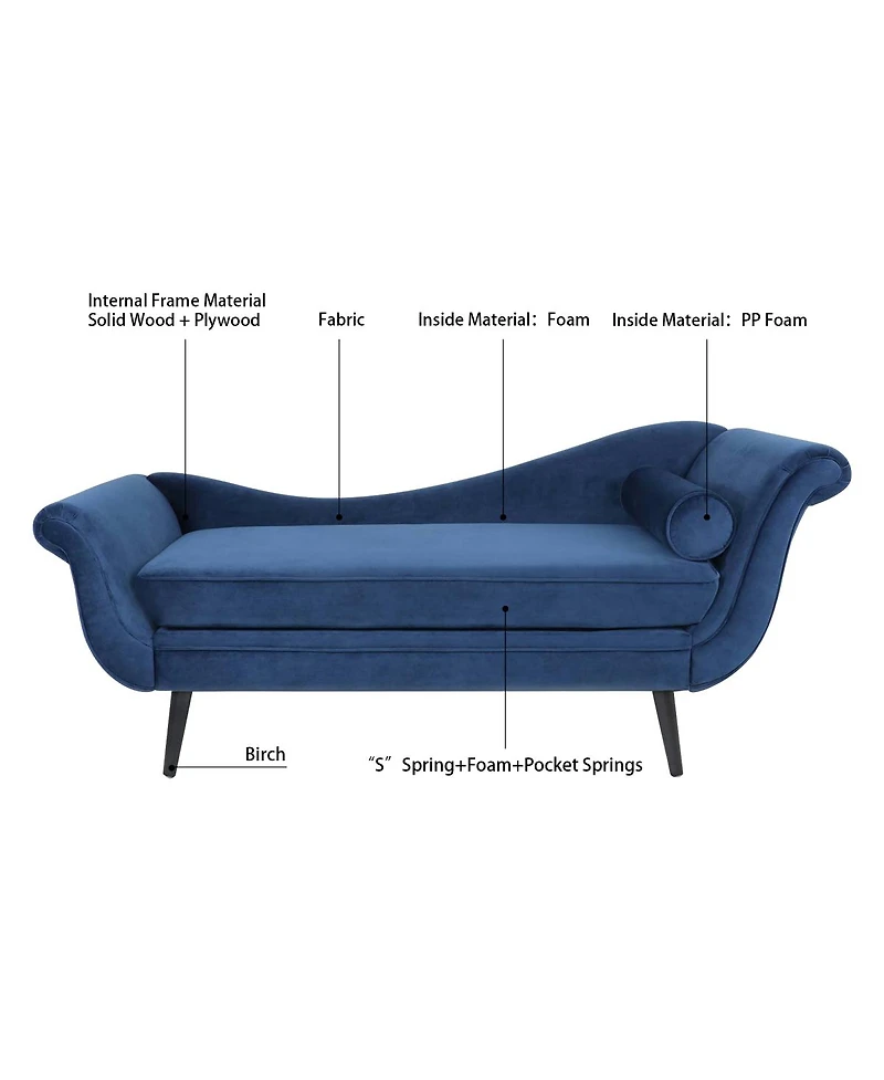 Streamdale Furniture Chaise Lounge With Scroll Arm
