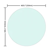 Streamdale Round Glass Tabletop, 20", 1/4" Thick, Clear