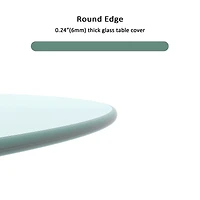 Streamdale Round Glass Tabletop, 20", 1/4" Thick, Clear