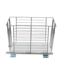 Household Essentials Glidez Steel Pull-Out/Slide-Out Storage Organizer with Plastic Liner for Under Cabinet or Wire Shelf Produce Bin Design