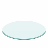 Streamdale Furniture 32 Inch Round Tempered Glass Table Top Clear Glass 3/8 Inch Thick Beveled Polished Edge