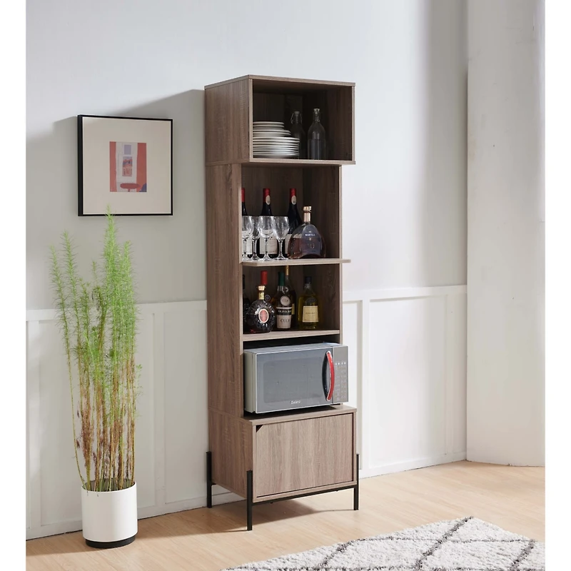 Simplie Fun Baker'S Cabinet Dark Taupe