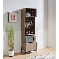 Simplie Fun Baker'S Cabinet Dark Taupe