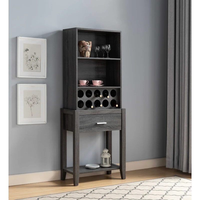 Streamdale Furniture Wine Cabinet Distressed Grey