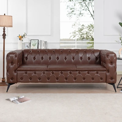 Streamdale Furniture 84.06" Width Traditional Square Arm Removable Cushion 3 Seater Sofa