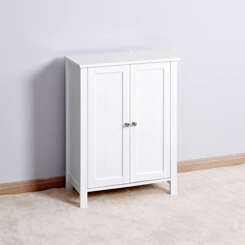 Streamdale Furniture Bathroom Floor Storage Cabinet With Double Door Adjustable Shelf