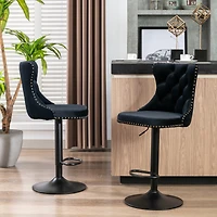 Simplie Fun Swivel Velvet Barstools Adjusatble Seat Height From 25-33 Inch, Modern