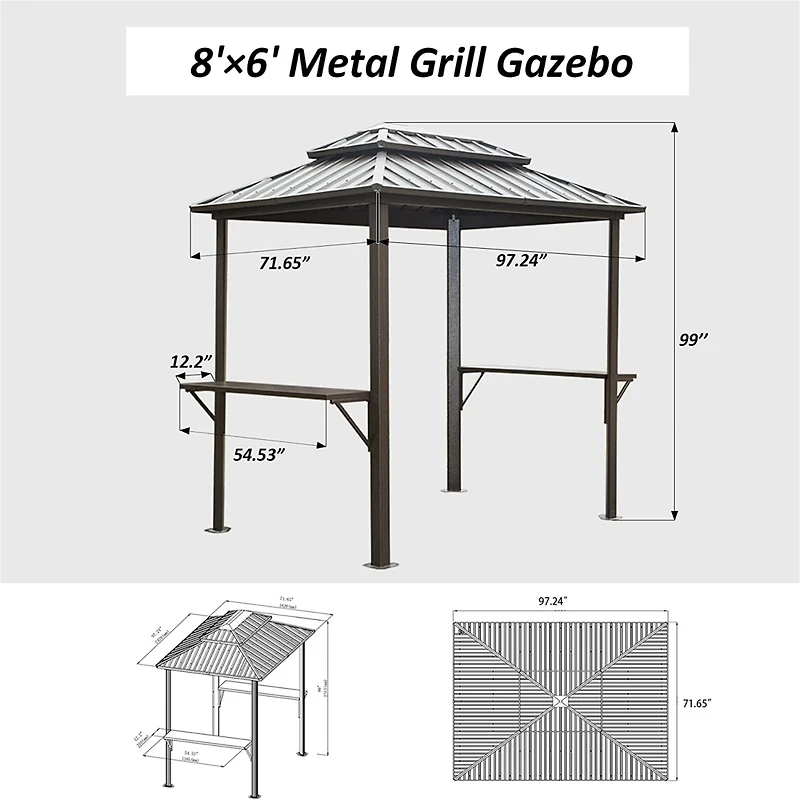 Streamdale Premium Aluminum Bbq Gazebo (Brown)