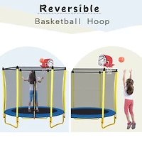Streamdale Mini Toddler Trampoline with Enclosure and Basketball Hoop