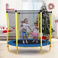 Streamdale Mini Toddler Trampoline with Enclosure and Basketball Hoop