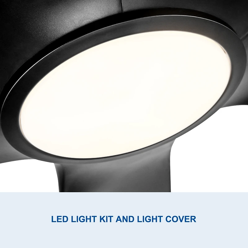 Streamdale 60 In Integrated Led Ceiling Fan Lighting With Black Abs Blade