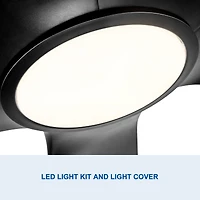 Streamdale 60 In Integrated Led Ceiling Fan Lighting With Black Abs Blade