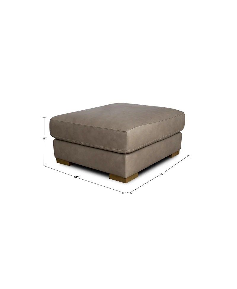 Rutherford Home Matera 34" Leather Big Ottoman