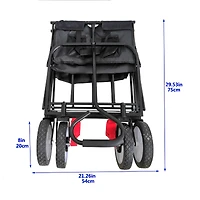 Streamdale Furniture Folding Wagon Garden Shopping Beach Cart (Black)