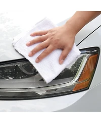 Arkwright Home Terry Towels (Pack of 60), White Cotton Cleaning Cloths, 14x17 in., Multi-Purpose, Reusable
