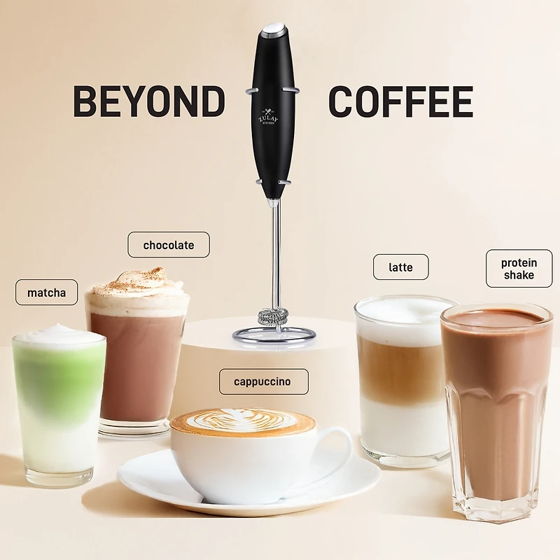 Double Whisk Milk Frother With Stand