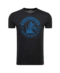 Sportiqe Men's and Women's Heather Black Minnesota Timberwolves Comfy Super Soft Tri-Blend T-Shirt