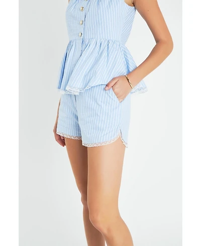 English Factory Women's Striped Shorts