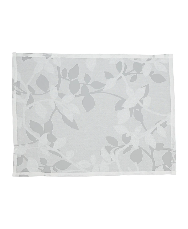 Saro Lifestyle Sheer Elegance Burnout Voile Vine Design Placemat Set of 4, 13"x19"