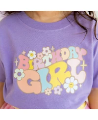 Sweet Wink Toddler Girls Groovy Birthday Short Sleeve T-Shirt