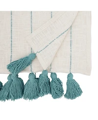 Saro Lifestyle Tassel Fantasy Stripe Table Runner, 16"x72"