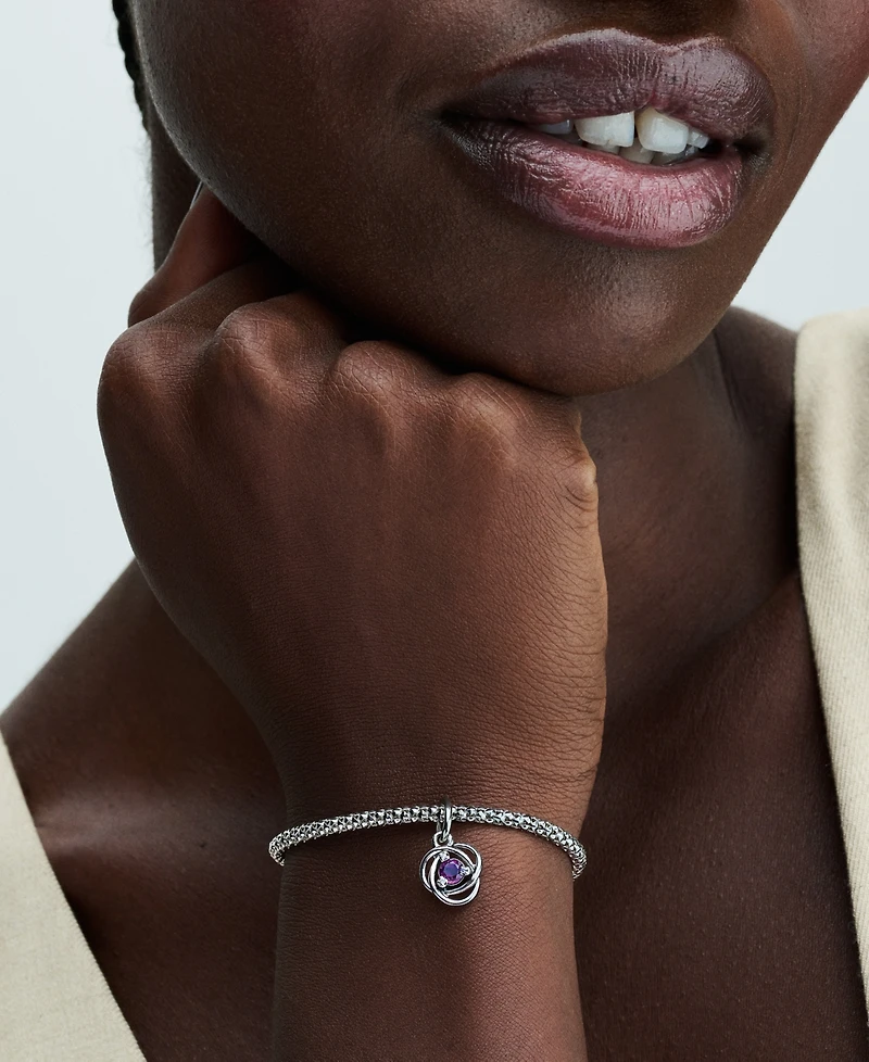 Pandora Sterling Silver Birthday Circle Stone Dangle Charm