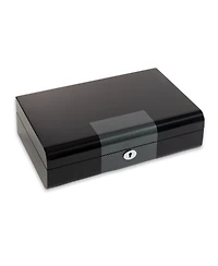 Bey-Berk Carbon Fiber Design Ten Watch Storage Case with Lock Closure