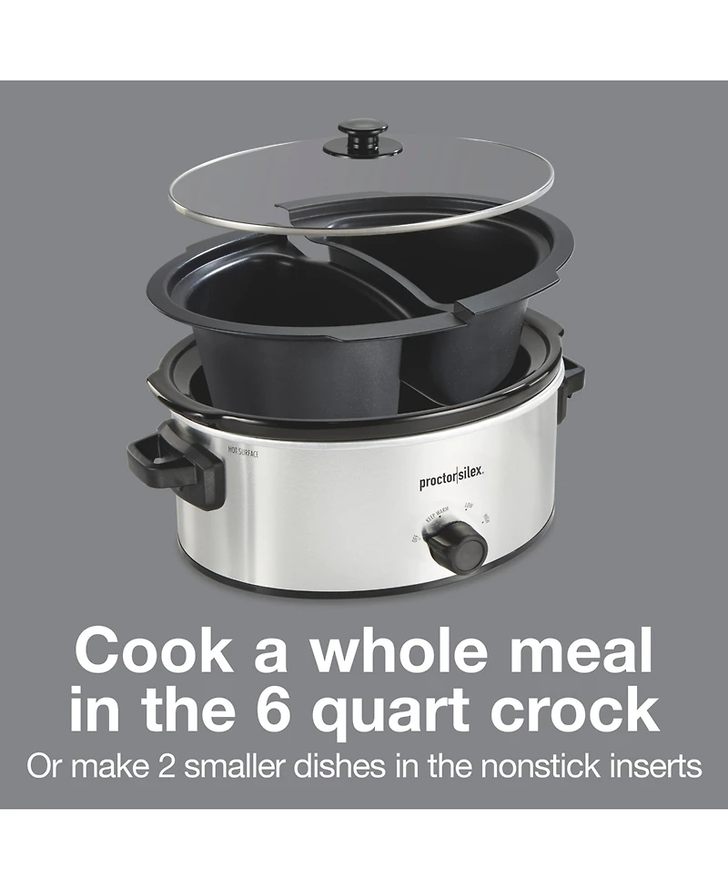 Proctor Silex 6 Quart Double-Dish Slow Cooker - 33563