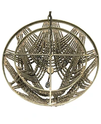 Storied Home 2-Tier Draped Wood Bead Chandelier