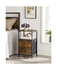 Slickblue Nightstand With 2 Drawers, 2 Drawer Dresser For Bedroom, Side Table With 2 Fabric Drawers