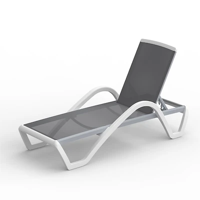 Simplie Fun Adjustable Aluminum Patio Chaise Lounge Chair