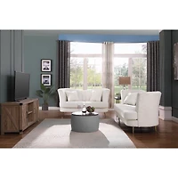 Simplie Fun Round Ottoman Set with Storage & Coffee Table - 2 in 1 Function