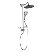 Shower System, With 10" Rain Showerhead, 4-Function Hand Shower, Adjustable Slide Bar And Soap Dish