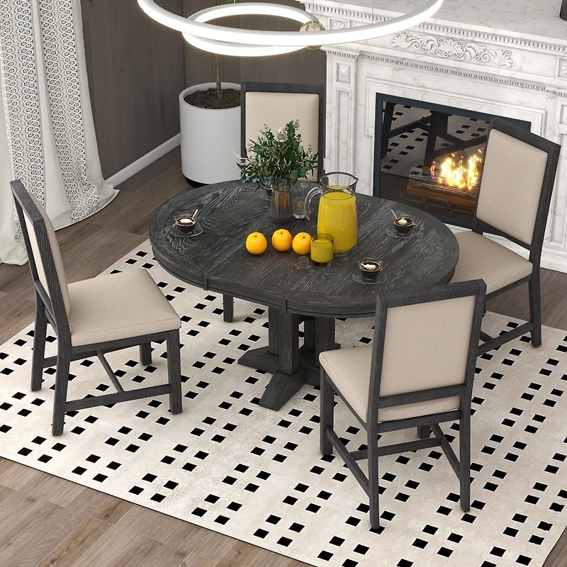 Streamdale 5-Piece Extendable Farmhouse Dining Set
