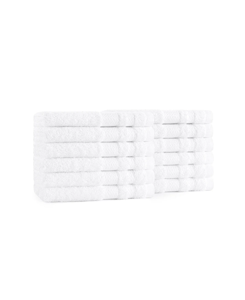 Arkwright Home Magellan Washcloths (12 Pack), 13x13 in., Soft Ring Spun Cotton, White