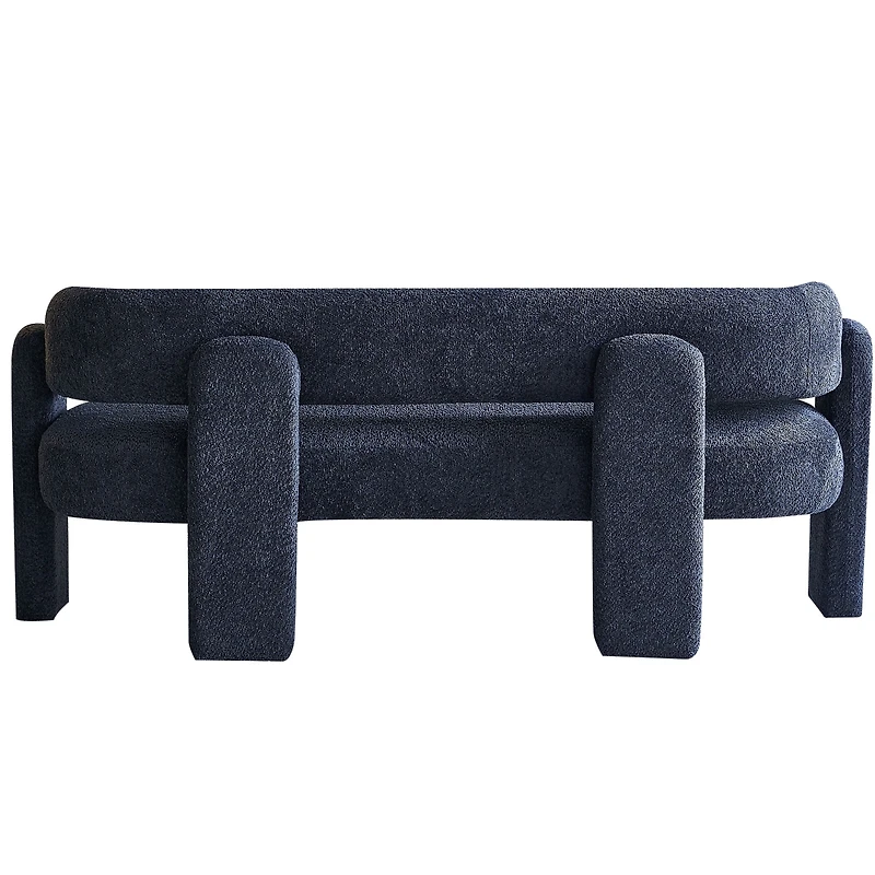 Streamdale 75.59" Wide Boucle Upholstery Modern Sofa For Living Room Dark Grey