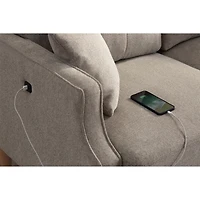 Streamdale Furniture Living Space Sofa 3 Seater With Waterproof Fabric, Usb Charge Port