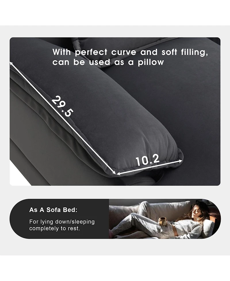 Streamdale Furniture 110" Modern U-Shaped Sectional Sofa With Sleeper Couch And Chaise Lounge