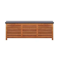 vidaXL Patio Storage Box 59.1"x19.7"x21.7" Solid Wood Eucalyptus