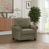 Streamdale Furniture Living Room Sofa Single Seat Chair With Wood Leg Faux Leather