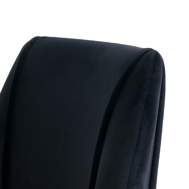 Streamdale Furniture Set of 4 Modern Black Velvet Dining Chairs with Chrome Legs