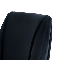 Streamdale Furniture Set of 4 Modern Black Velvet Dining Chairs with Chrome Legs