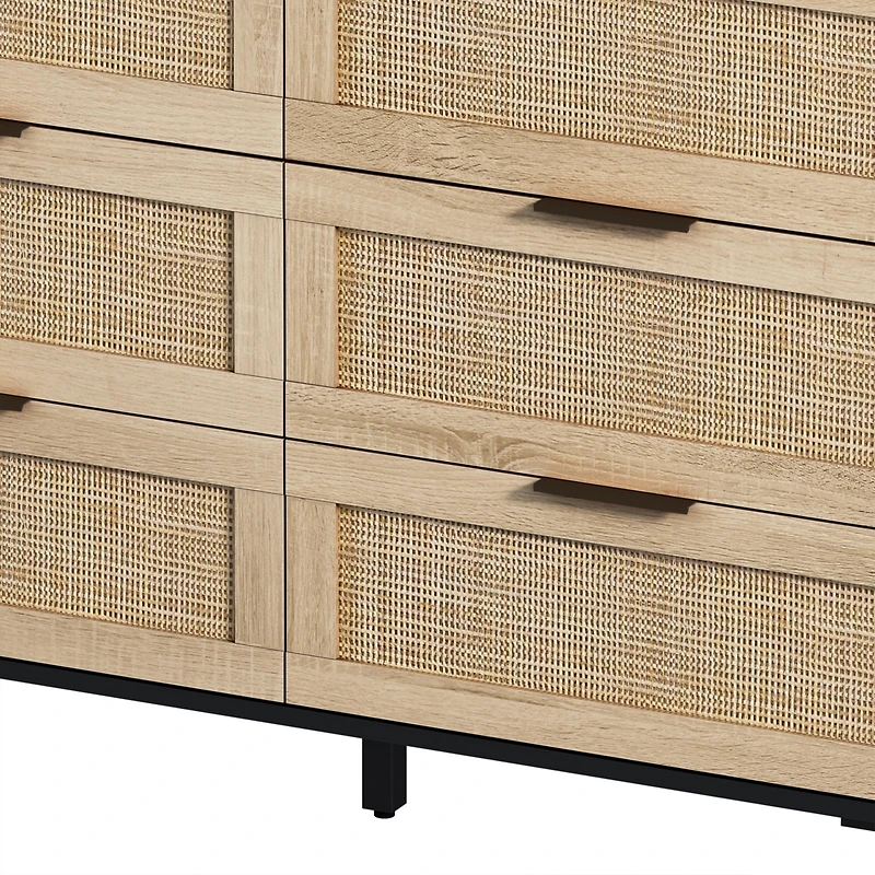 Streamdale 6-Drawer Rattan Storage Cabinet (43.31")