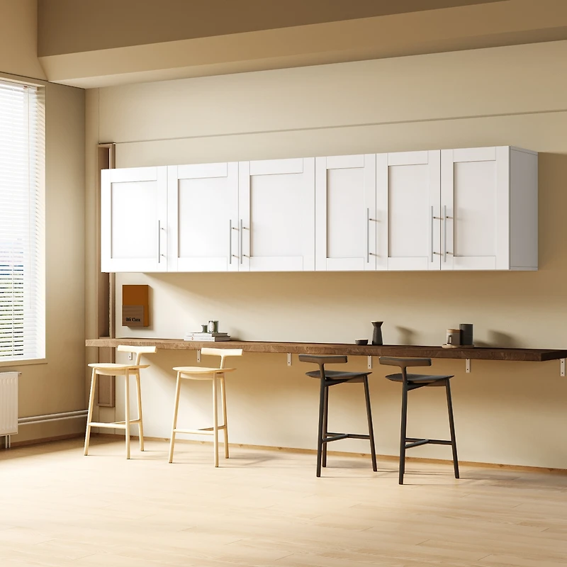 Streamdale Furniture Stackable Wall Mounted Storage Cabinet, 11.81" D X 31.50"W X 29.92" H, White