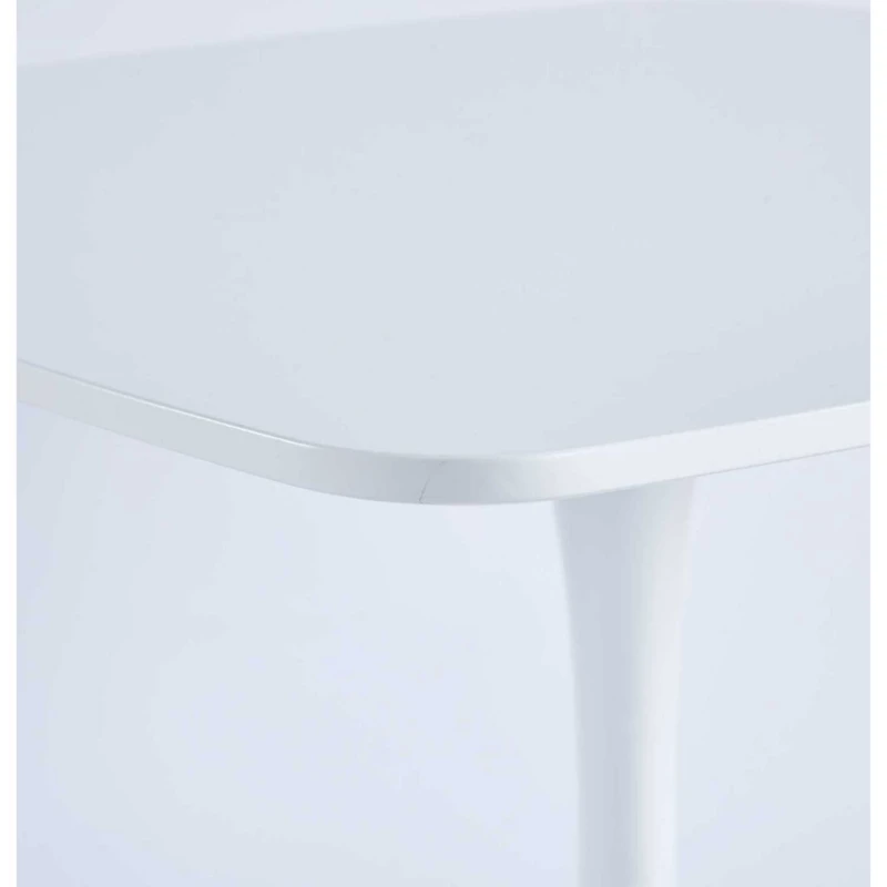Streamdale 42.1" Mid-Century White Dining Table for 4-6, Round Mdf Top