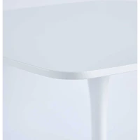 Streamdale 42.1" Mid-Century White Dining Table for 4-6, Round Mdf Top