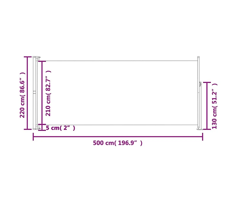 Patio Retractable Side Awning 86.6"x196.9