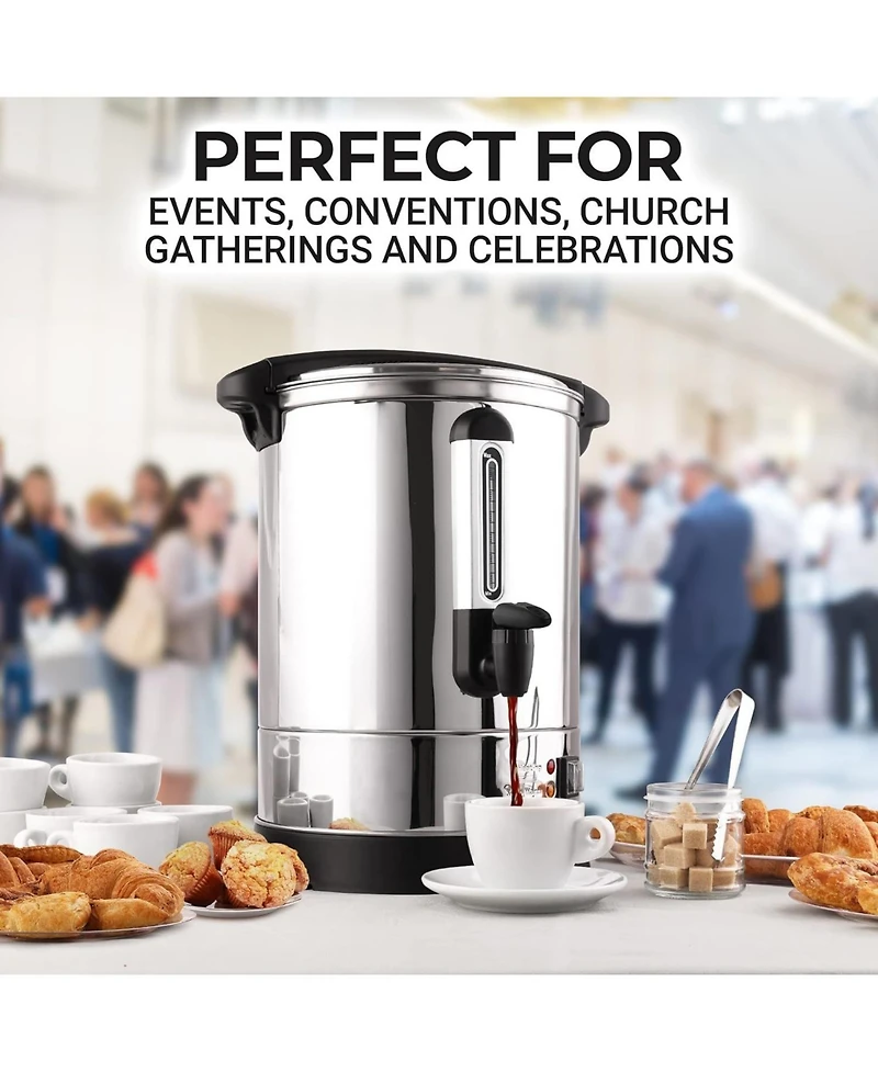 Premium Stainless Steel LargeCommercial Coffee Urn (50 Cup)