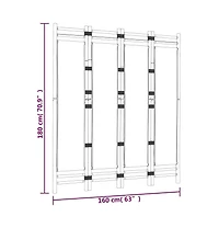 vidaXL Folding 4-Panel Room Divider 63" Bamboo and Canvas