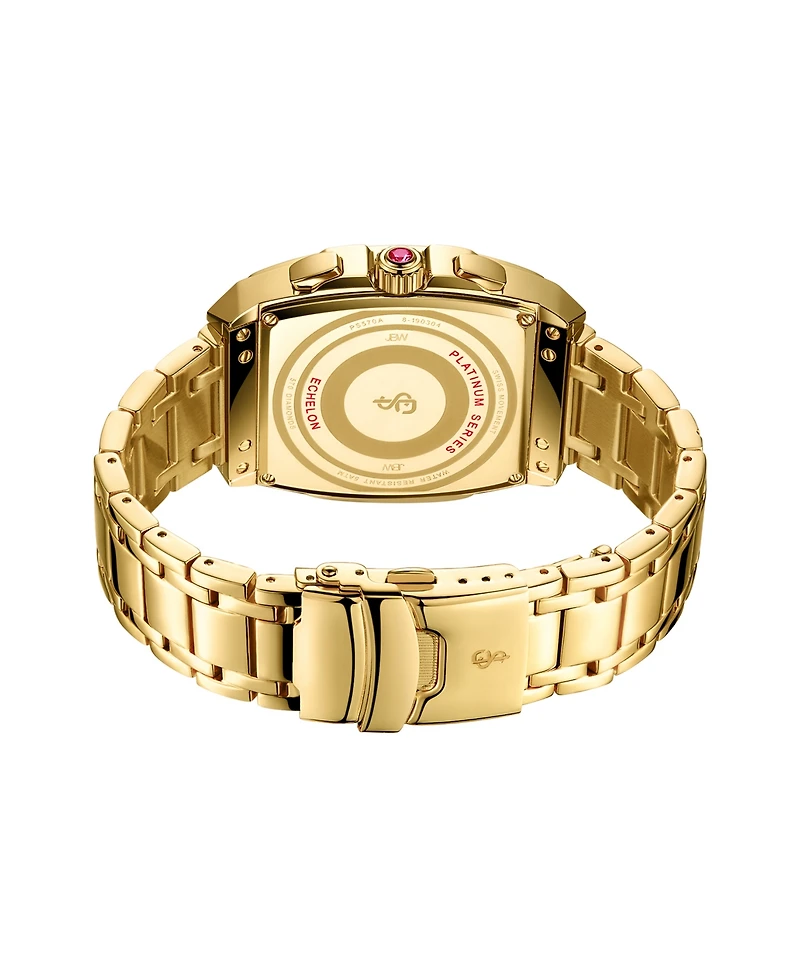 Jbw Men's Echelon Platinum Series Diamond (3 ct. t.w.) 18K Gold-Plated Stainless Steel Watch, 41Mm